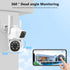 OOSSXX Dual Lens Security Cameras Outdoor System, Wireless WiFi PTZ Camera, 2-Way Audio, Color Night Vision