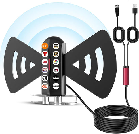 COCOBELA 2026 360 4K 1080p, 16.66FT TV Antenna for Smart TV, Long Range Reception Digital Antenna with Magnetic Base