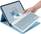iPad Pro 11 inch 4th Generation 2022 Keyboard Case, Detachable Bluetooth Keyboard Cover with Pencil Holder (Mist Blue)