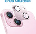 Pink Camera Lens Protector for iPhone 15 & 15 Plus - Anti-Scratch Tempered Glass, Shockproof Full Protection.