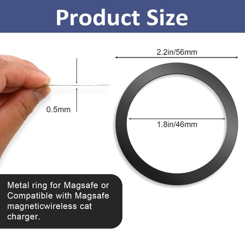 LXUEJIE 10 Pack (5 Silver+5 Universal Metal Rings, Magnetic Ring for Phone Cases & Wireless Charging Magnetic Ring