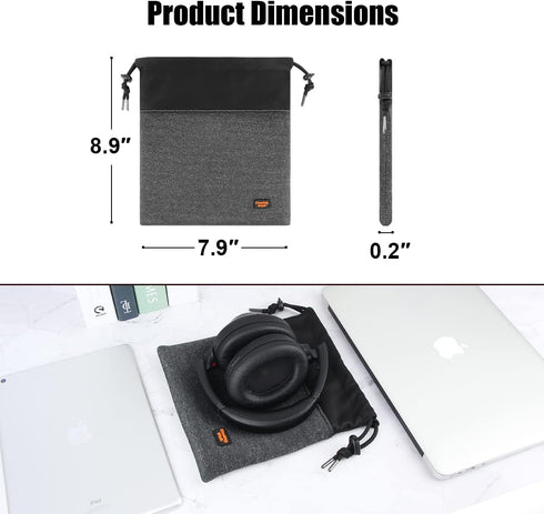 Desing Wish Lightweight Headphone Storage Bag, Portable Carrying Pouch for Over-Ear Headphones/Gaming Headsets (Small