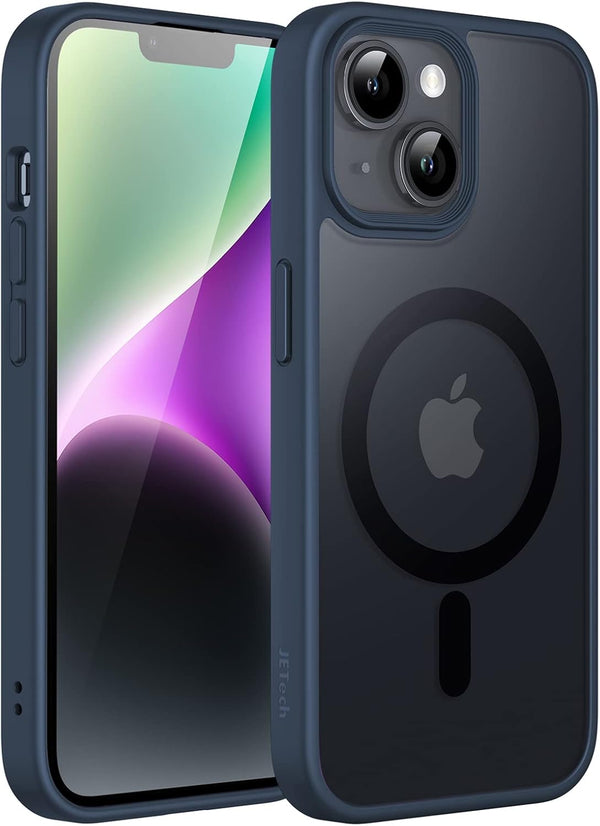 JETech Magnetic Phone Case for iPhone 14 6.1-Inch, Compatible with MagSafe, Slim Shockproof Translucent Matte Storm Blue
