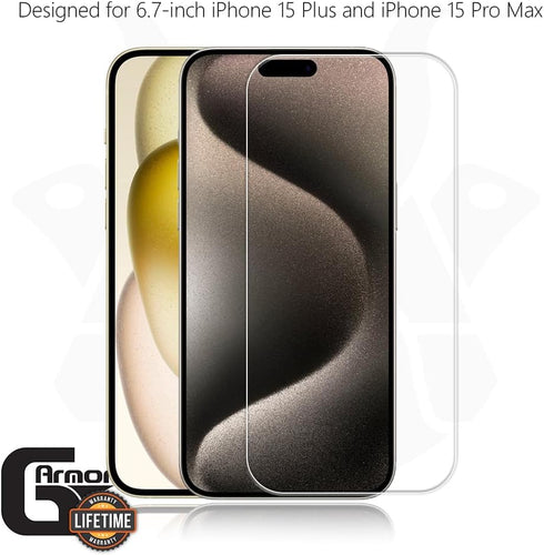 2 Pack Screen Protector for iPhone 15 Plus and 15 Pro Max - Tempered Glass Screen Saver, Phone Case Friendly, Lifetime Replacement, Protective Screen Cover for 6.7 Inch iPhones