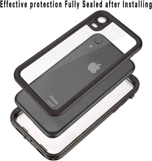 Compatible Apple iPhone XR Case, Full-Body Protective Waterproof, Shockproof Clear Cover for iPhone XR (6.1 Inch, Black)