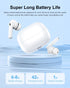 Wireless Earbuds, 42H Playtime Bluetooth 5.3 Headphones, HiFi Stereo Call Noise Cancelling Earbuds, IPX7 Waterproof Stereo in-Ear Earphones with LED Display for iOS Android Cell Phone (White)
