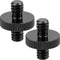 1/4" Male to 1/4" Male Threaded Tripod Screw Adapter, Double Head Stud for Camera Cage Mount, Black, 2 Packs