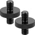 1/4" Male to 1/4" Male Threaded Tripod Screw Adapter, Double Head Stud for Camera Cage Mount, Black, 2 Packs