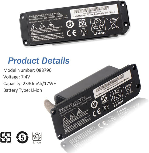 Replacement Speaker Battery for Bose Soundlink Mini II/2, 7.4V 2330mAh/17Wh