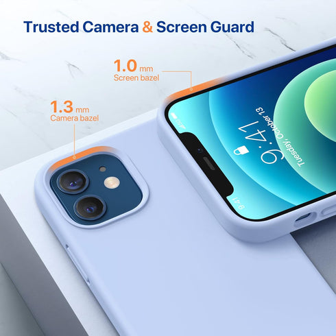 Miracase Liquid Silicone Gel Rubber Case for iPhone 12/12 Pro, Full Body Protection Shockproof Drop Protection, Clove
