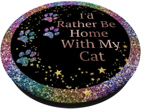 Purple Cat Paw Print Funny Sayings PopSockets Adhesive PopGrip