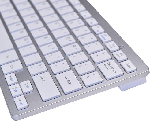 2021 Upgraded PC Computer Laptop Mini USB Wired Keyboard, 78 Scissor Keys, Compact Multimedia Keyboard (Silver)