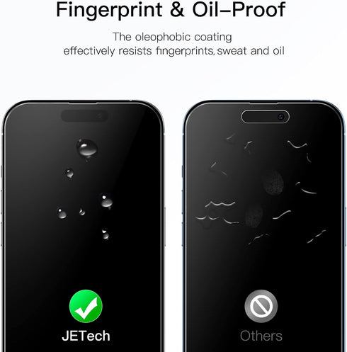 JETech Full Coverage Screen Protector for iPhone 14 Pro Max 6.7-Inch, 9H Tempered Glass Film, HD Clear, 3-Pack