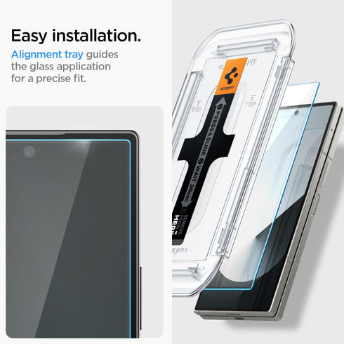 Spigen Tempered Glass Screen Protector, GlasTR EZ FIT for Galaxy Z Fold 6, 2 Pack