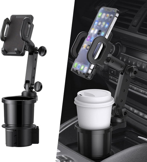 Ajxn 1 PC Car Cup Holder Phone Mount, Universal Adjustable Cradle for Most Cars, Black