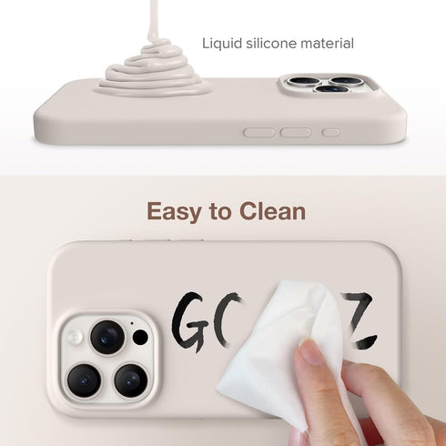 GONEZ iPhone 15 Pro Max Case - Liquid Silicone, Magsafe Compatible, 2X Camera & Screen Protectors, Soft Anti-Scratch