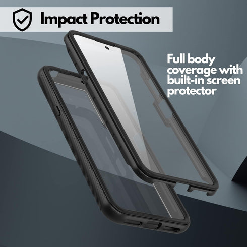 CBUS Heavy-Duty Phone Case with Built-in Screen Protector for TCL 20s – Full Body (Black)