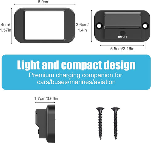 12V USB Outlet Surface Mount, PD USB C 30W and QC 3.0 18W USB Ports for Car, Replacement Charger Socket Panel
