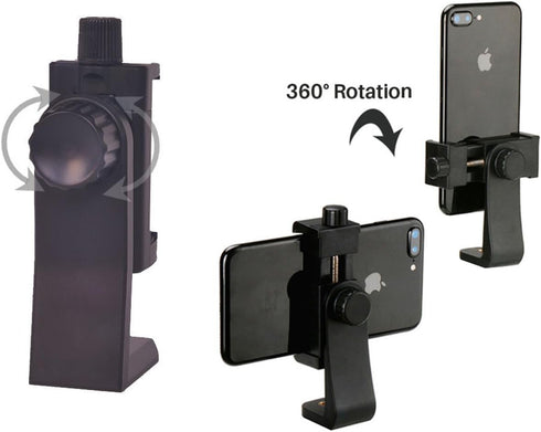 FrenzyDeals Frenzy Smartphone Tripod Cell Phone Holder Mount Adapter, Fits iPhone, Samsung, and All Phones, Rotates