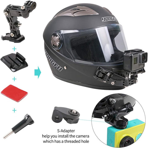 Motorcycle Helmet Chin Mount Kit for GoPro Hero 13 Black, Hero 12/11/10/9/8/7 (2018) and More Action Cameras
