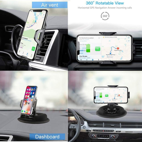 Cell Phone Vehicle Mount, 2 in 1 Dashboard Beanbag Friction Mount for iPhone Android Smartphones