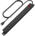 HHSOET 12 Outlet Rotating Power Strip - Wall Mount Surge Protector, 15ft Cord, Black