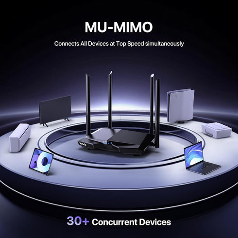 Tenda AC1200 4 100 IPv6 Controls(AC6) Smart WiFi Router, High Speed Dual Band Wireless Internet Router with Smart APP