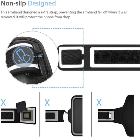 Galaxy S25 S24 Armband, JEMACHE Water Resistant Gym Running Phone Arm Band for Samsung Galaxy S25 S24 S23 S22 S21, Black
