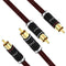 Preffair 2Pcs/1 Pair RCA Cables OFC Copper Shielded Gold Plated RCA Male to Male Connectors (4.9FT/1.5M)