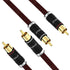 Preffair 2Pcs/1 Pair RCA Cables OFC Copper Shielded Gold Plated RCA Male to Male Connectors (4.9FT/1.5M)