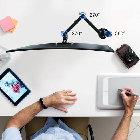 Pholiten Single Monitor Arm, Single Monitor Desk Mount, Adjustable Arm Holds Screen Up to 22lbs, 100x100 Vesa Monitor