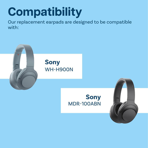 Ear Pads Replacement for Sony WH-H900N/MDR-100ABN Noise Cancelling Headphone by MMOBIEL, Memory Foam, Black