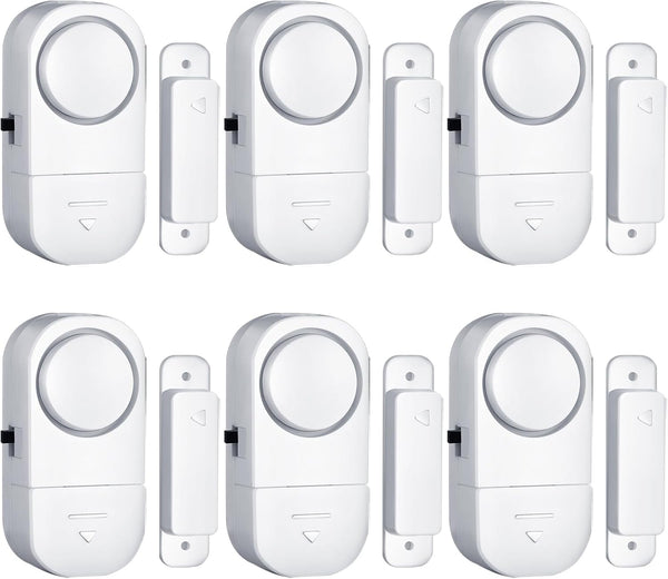 HIIXHC Door Window Alarm, 95DB Wireless Sensor Burglar Alarm for Kids Safety, 6 Pack