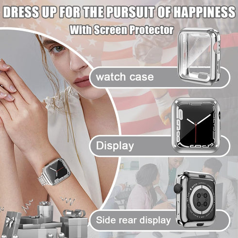 top4cus 44mm Soft TPU Anti-Scratch Cover for Apple Watch, All-Around Screen Protector, Compatible with Series 1-10