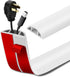 Self Adhesive Floor Cord Cover for Power Cord Management, 20Ft, 0.51" W x 0.31" H (White)
