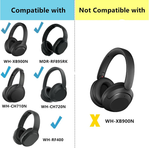 TaiZiChangQin Cooling Gel Ear Pads Cushions Compatible with Sony WH-XB900N/WH-CH720N WHCH720/WHCH710N WHCH710/WH-RF400
