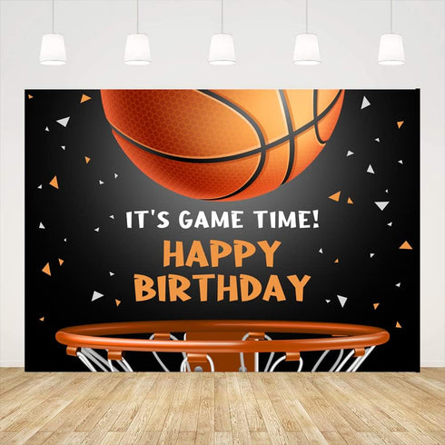 Ticuenicoa Basketball Themed Backdrop - 5x3ft Happy Birthday Party Decorations for Kids Game Time Photography