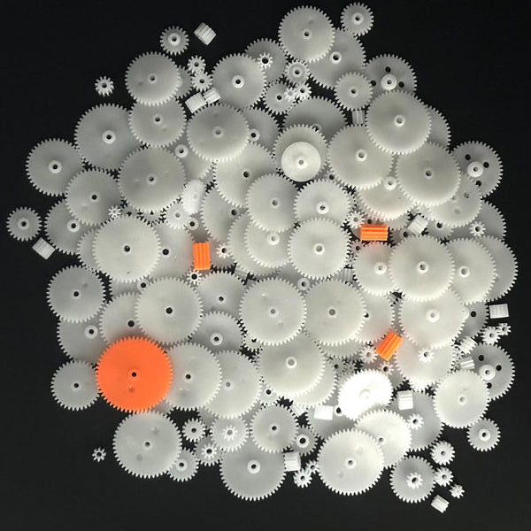 URIMPAVIDO 200PCS White Plastic Gears Module 0.5 Gears for DC Motor DIY Model