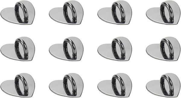 12Pcs Phone Charm Hook Adhesive Metal Finger Grip Hook, Cell Phone Ring Holder Stand for DIY Accessories (Black)