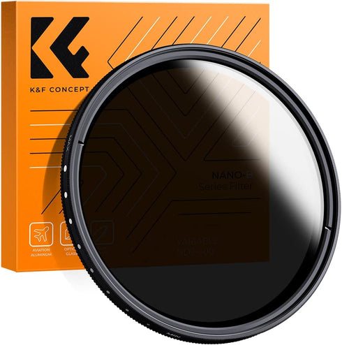 K&F Concept 67mm Variable ND2-ND400 ND Lens Filter (1-9 Stops) with Microfiber Cleaning Cloth