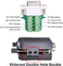 DB9 Female Connector, 4 Pack Solderless RS232 D-SUB Breakout Connector with Case, Long Bolts Tail Pipe