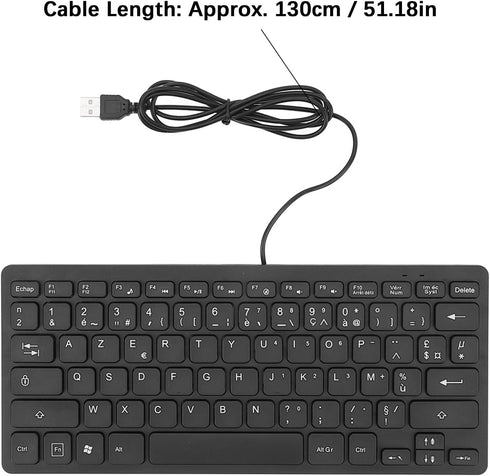 VBESTLIFE 78 2.0 Bilingual Language Keyboard, Keys Ultra Slim Language Keyboard, USB Wired Computer Keyboard, Quiet