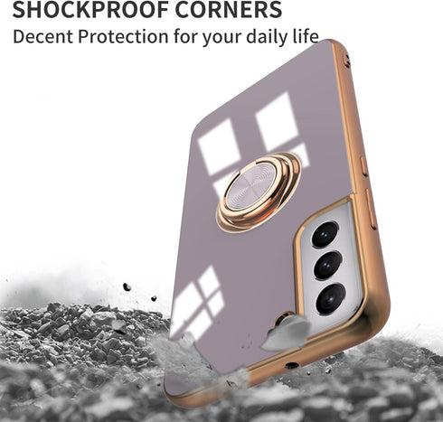 Tnarru Samsung Galaxy S22 Plus Case with Ring Holder Kickstand, Soft TPU Shockproof Electroplated Protective Case,