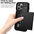 Vofolen Dual Layer Shockproof Wallet Case for iPhone 15 Pro 6.1 Inch, Black with Hidden Card Slot and Slim Hard Shell
