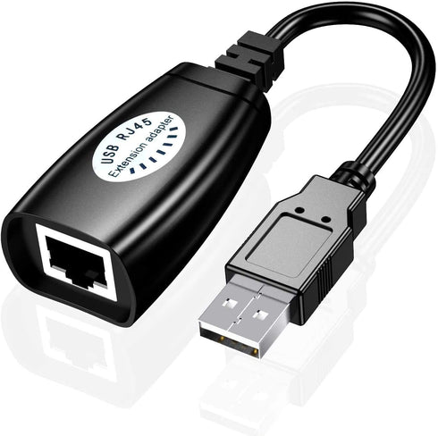 SNLLMZI USB Over Cat6, RJ45 Extender Over Cat5/Cat5e/Cat6/Cat7/Cat8 Cable Connector Adapter, 2 Pairs