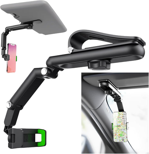 VKQTS Sun Visor Phone Holder for Car with 360 Swivel Design,Foldable Sunvisor Phone