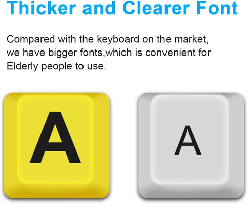 Large Print Computer Keyboard, Wired USB High Contrast Keyboard with Oversized Print Letters for Visually Impaired Low