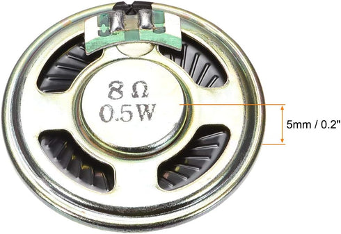uxcell 0.5 W 8 Ohm 40mm Round-Shape Magnetic Speaker Replacement Loudspeaker, 2pcs DIY