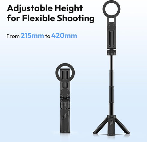 ULANZI JJ03 3-in-1 360 17 16 15 14 13 12 Magnetic Mini Tripod for Phone with Remote, Pocket Selfie Stick Handle Grip
