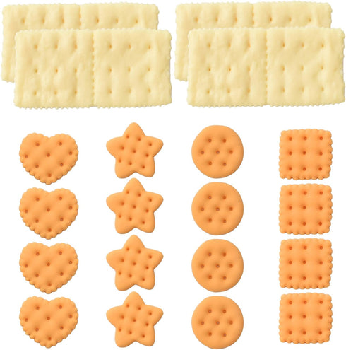 Fake Cookies, 20Pcs 5 Styles Artificial Biscuits Simulation Realistic Dessert Crackers Food